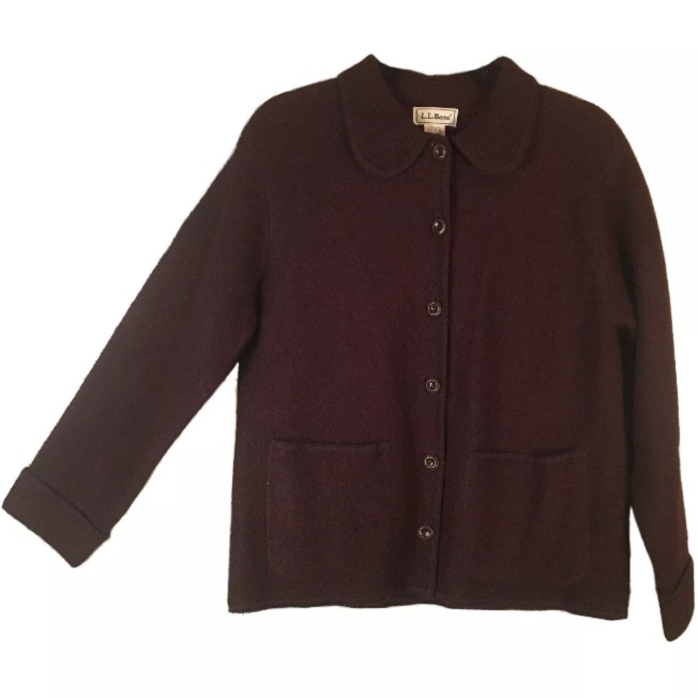 Vintage L.L. Bean 100% Wool Cardigan Sweater Sz S